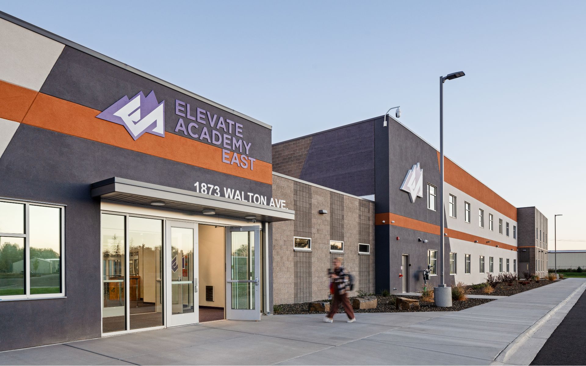 Exterior of Elevate Academy closeup