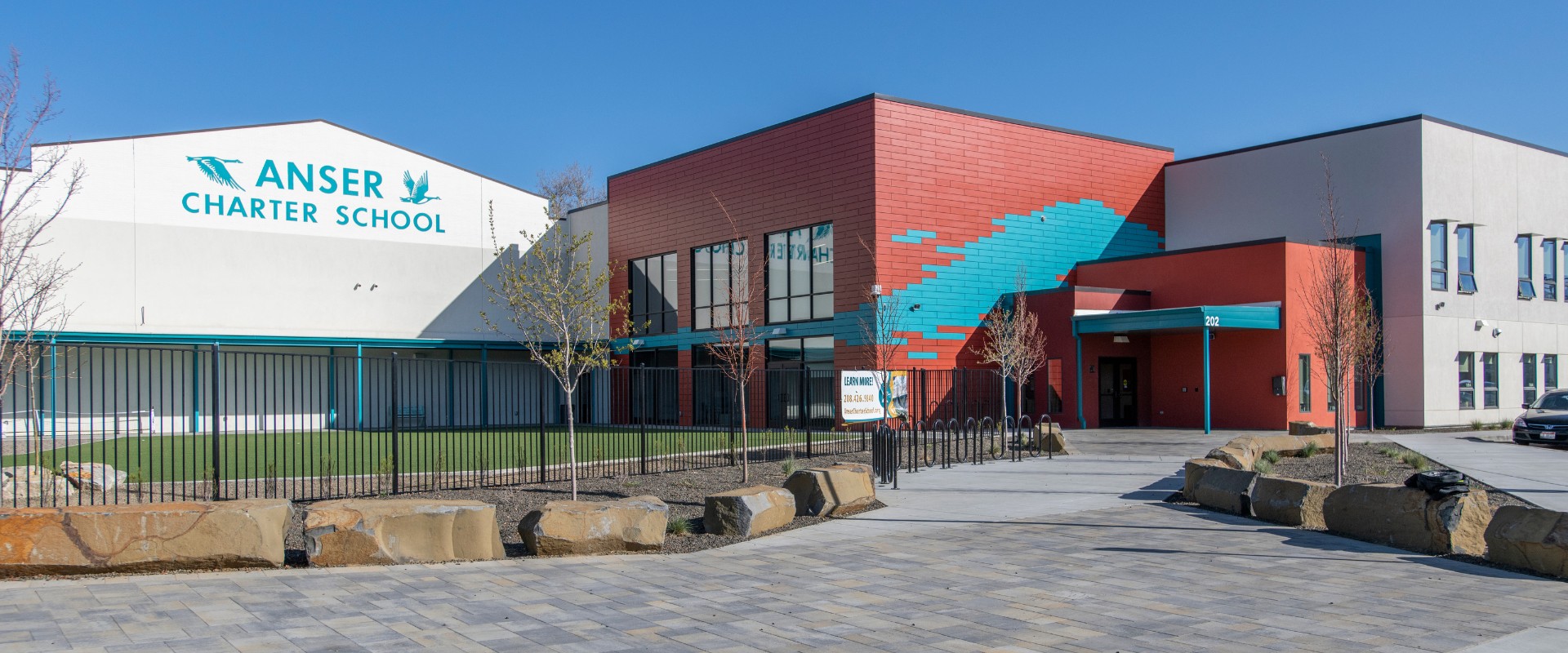Exterior view of Anser Charter school addition