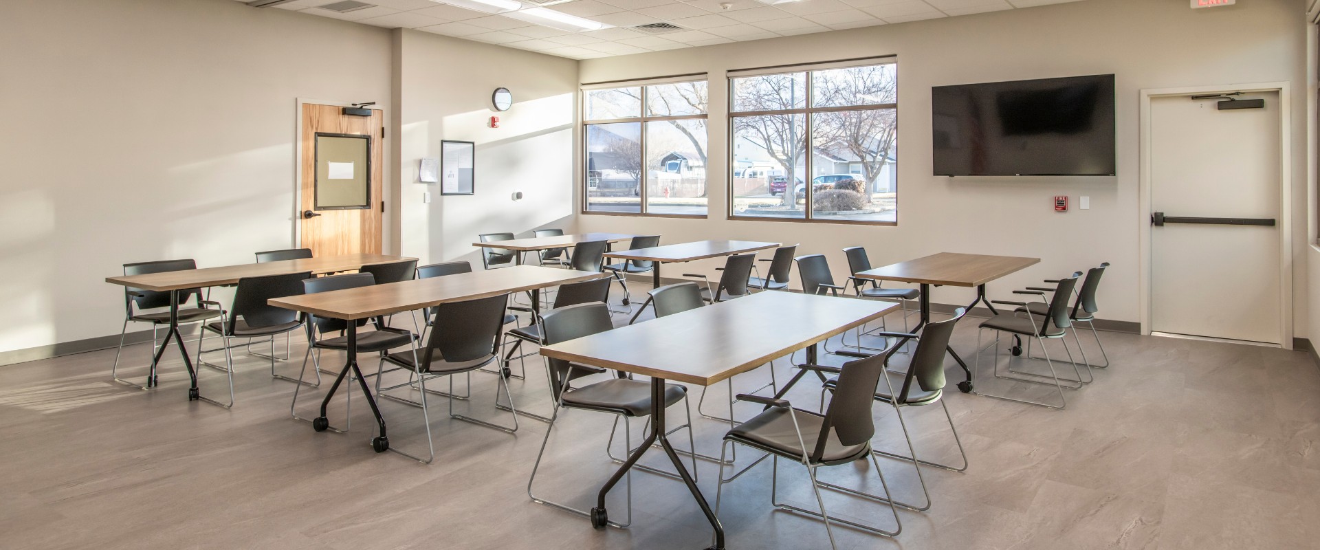 Training room interior shot of Kuna Library District Addition